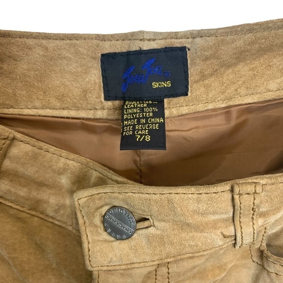 90's Jou Jou Skins 100% Suede Leather Pants SZ 7/8 - Picture 2 of 16